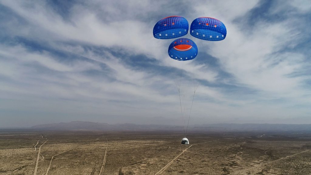 Kapsel von Blue Origin landet mit Fallschirm
