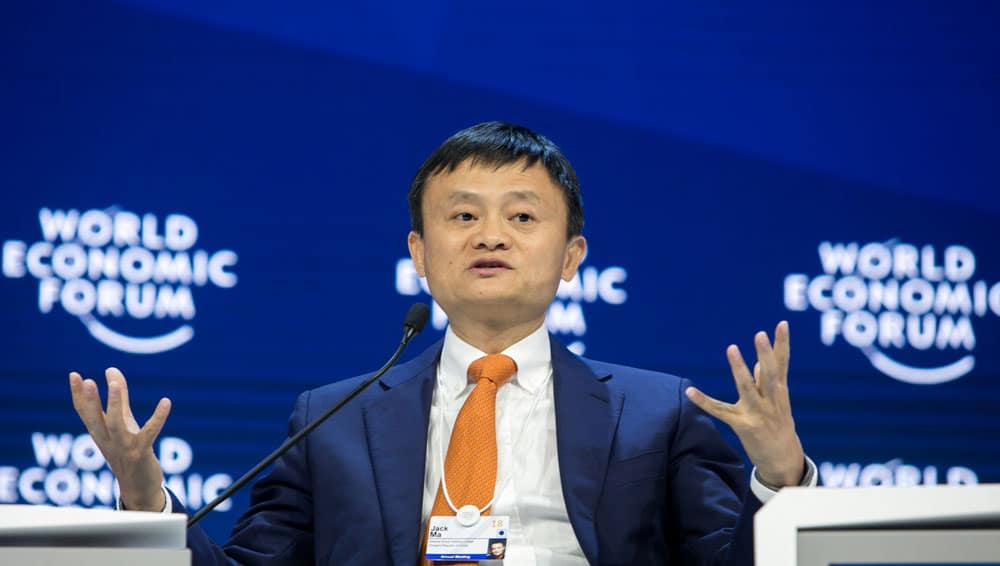 Jack Ma hält einen Vortrag beim World Economic Forum