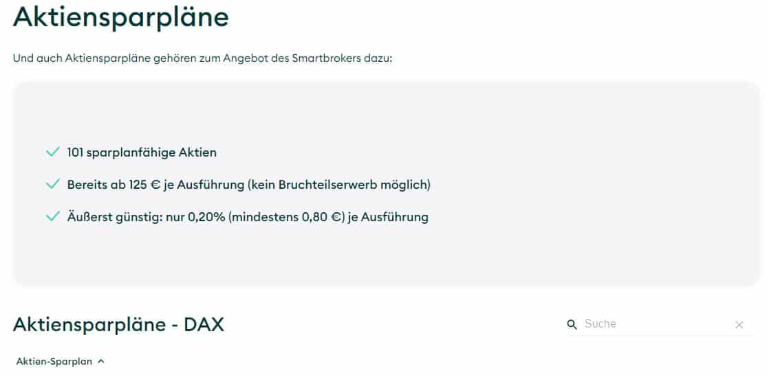 Anleitung » Sparplan beim Smartbroker einrichten